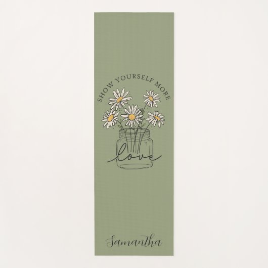 両面デイジー感動的引用文 ヨガマット (正面)