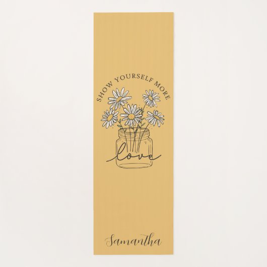 両面デイジー感動的引用文 ヨガマット (裏面)