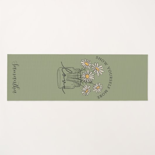 両面デイジー感動的引用文 ヨガマット (正面(横))