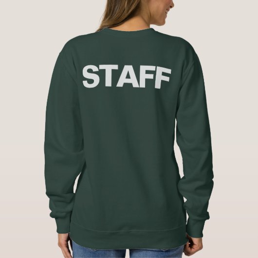 両面デザインスタッフメンバー会社の女性 スウェットシャツ (裏面)