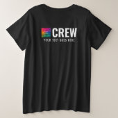両面デザインビジネスロゴ女性クルー プラスサイズTシャツ (デザイン裏面)
