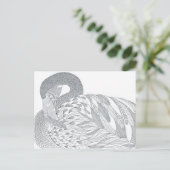 両面ハクチョウ大色絵葉書 ポストカード (スタンド正面)