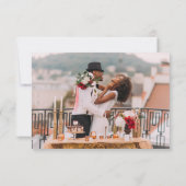 両面ハートスクリプトフォト結婚ズ サンキューカード (裏面)