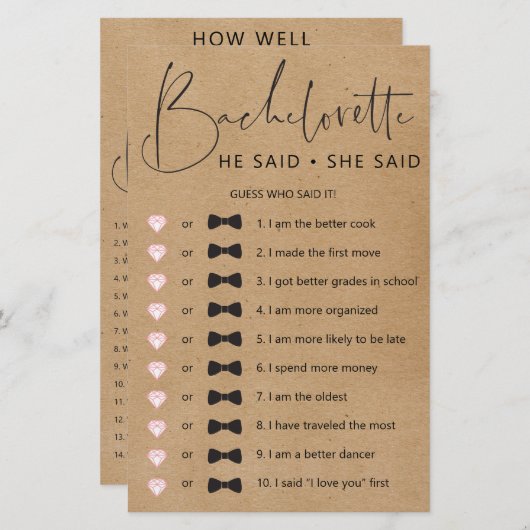 両面バチェロレッテ (正面/裏面)