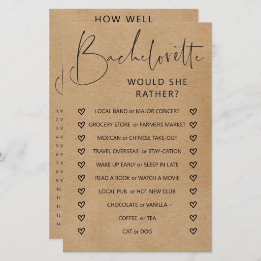 両面バチェロレッテ (正面/裏面)