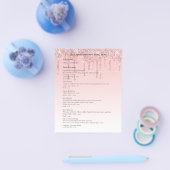 両面バラ金ゴールドドリッピンググリッターメニューテンプレート チラシ (シングル)