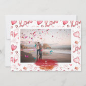 両面バレンタインの写真カード | 赤の愛 シーズンカード (裏面)