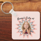 両面パステル花の写真カスタムキーチェーン キーホルダー (正面)