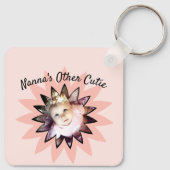 両面パステル花の写真カスタムキーチェーン キーホルダー (裏面)