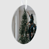 両面パーソナライズされたの家族のクリスマスフォト オーナメント (正面)