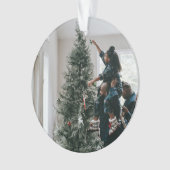 両面パーソナライズされたの家族のクリスマスフォト オーナメント (正面)