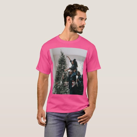 両面パーソナライズされたの家族のクリスマスフォト Tシャツ (正面フル)