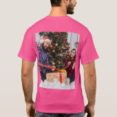 両面パーソナライズされたの家族のクリスマスフォト Tシャツ (裏面)