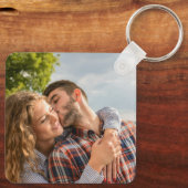 両面パーソナライズされたの家族写真 キーホルダー (裏面)