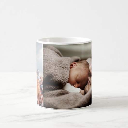 両面パーソナライズされたの家族写真 コーヒーマグカップ (中央)