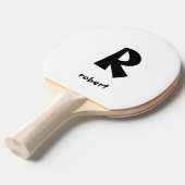両面パーソナライズされたイニシャルモノガム名 卓球ラケット (正面アングル)