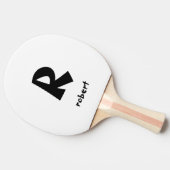 両面パーソナライズされたイニシャルモノガム名 卓球ラケット (横)