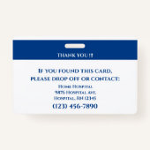 両面パーソナライズされたプロフェッショナルIDバッジ バッジ (裏面)