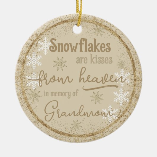 両面パーソナライズされたメモリのスノーフレーク写真 セラミックオーナメント (正面)