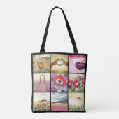 両面パーソナライズされた光格子カスタム文字 トートバッグ (裏面)