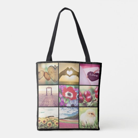 両面パーソナライズされた光格子カスタム文字 トートバッグ (裏面)