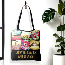 両面パーソナライズされた光格子カスタム文字 トートバッグ