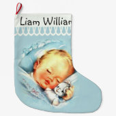 両面パーソナライズな睡眠のベビー ラージクリスマスストッキング (正面)