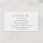 両面パーティーのプランナー 名刺 (裏面)