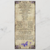 両面パープルバタフライ結婚式 プログラム (裏面)