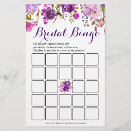 両面パープルフローラブライダルシャワーゲーム