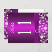 両面パープル白い雪片テーブル番号 ポストカード (正面/裏面)