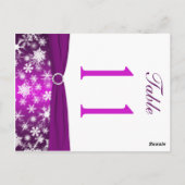 両面パープル白い雪片テーブル番号 ポストカード (裏面)