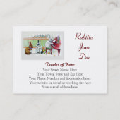 両面ピアノの教師の個人教師のウサギの繁殖動物- 名刺 (裏面)