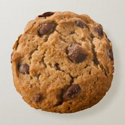 両面ピローチョコレートのチップクッキーとピザ ラウンドクッション (正面)