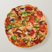 両面ピローチョコレートのチップクッキーとピザ ラウンドクッション (裏面)