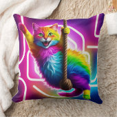 両面ピロー：ネオンつるの猫 クッション (ブランケット)