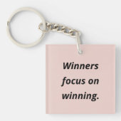 両面ピンクと緑やる気を起こさせる キーホルダー (正面)