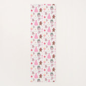 両面ピンクのクリスマスパターン ヨガマット (裏面)