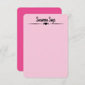 両面ピンクのスクリガーリープトモダンのカスタム注記 サンキューカード (正面/裏面)