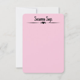 両面ピンクのスクリガーリープトモダンのカスタム注記 サンキューカード