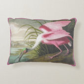 両面ピンクグリーンのオードボンスポンビル鳥 アクセントクッション (裏面)