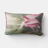 両面ピンクグリーンのオードボンスポンビル鳥 ランバークッション (裏面)