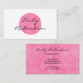 両面ピンク水色のモダン 名刺 (正面/裏面)