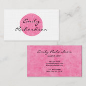 両面ピンク水色のモダン 名刺 (正面/裏面)