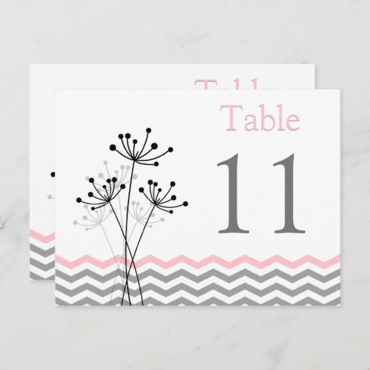 両面ピンク灰色の白い山形の表の番号 ポストカード (正面/裏面)