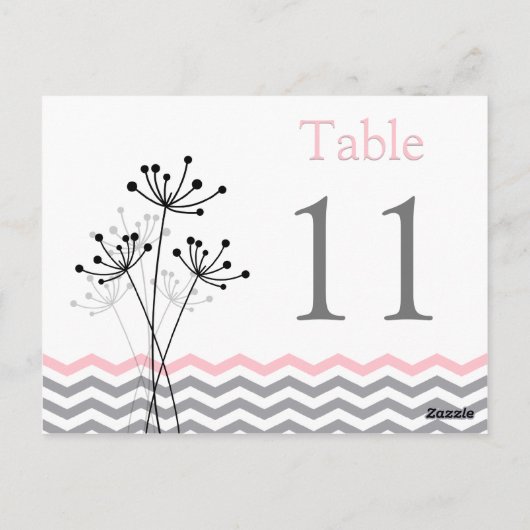 両面ピンク灰色の白い山形の表の番号 ポストカード (裏面)