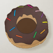 両面ピンク/チョコレートドーナツ ラウンドクッション (裏面)