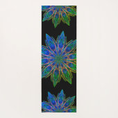 両面ピンク&ティール（緑がかった色）ロータマンダラ ヨガマット (裏面)