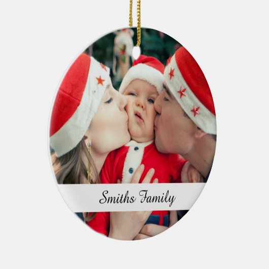 両面ファミリーフォトオーナメント記念ギフト セラミックオーナメント (右)