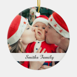両面ファミリーフォトオーナメント記念ギフト セラミックオーナメント